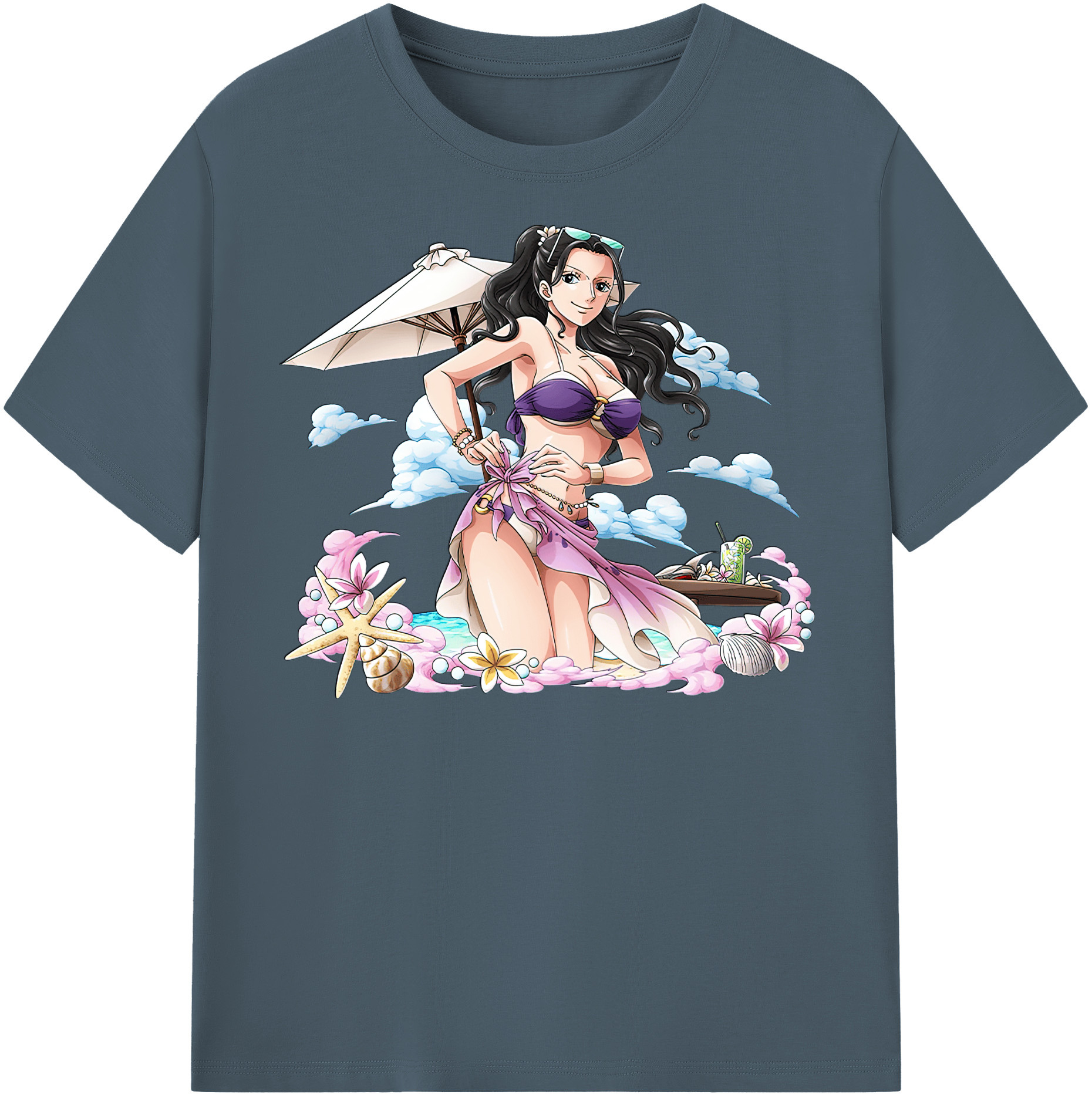 ワンピース ニコ・ロビン ONE PIECE Nico Robin 綿100％半袖Tシャツ（フロントプリント）